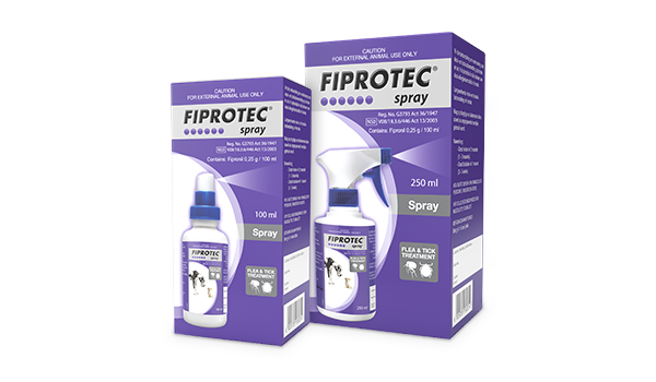 Flea and tick treatment for dogs. Fiprotec Spray.
