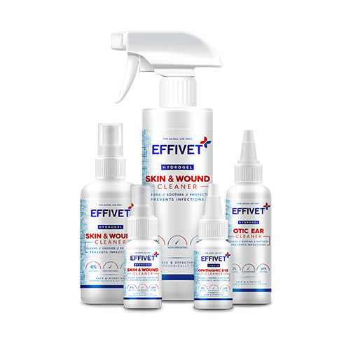 Effivet Range. Skin & Wound Cleaner, Ophthalmic Eye Cleaner and Otic Ear Clear.