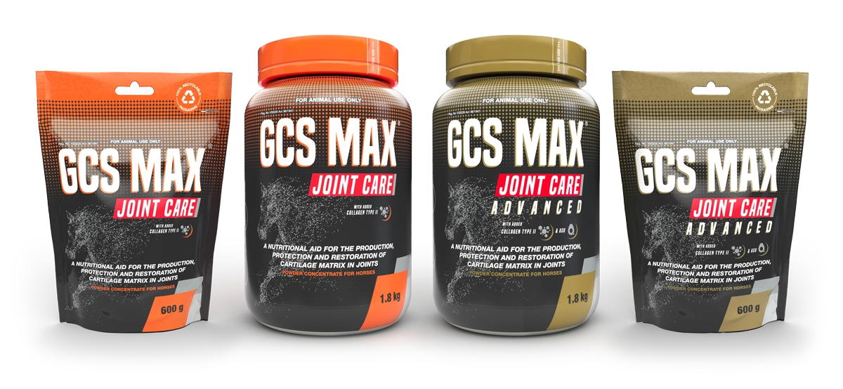 GCS MAX Joint Care. A nutritional aid for the production, protection and restoration of cartilage matrix in joints. Powder concentrate for horses.